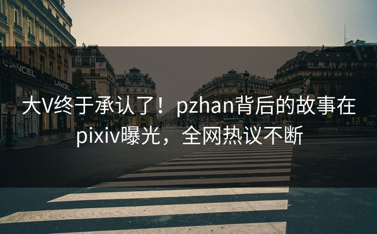大V终于承认了！pzhan背后的故事在pixiv曝光，全网热议不断