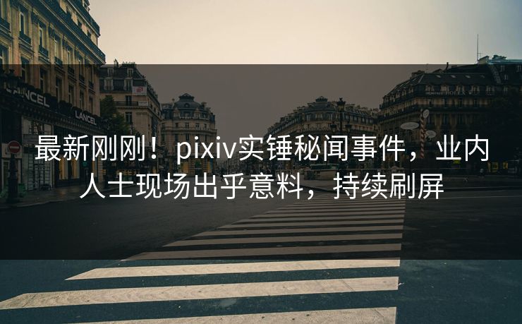 最新刚刚！pixiv实锤秘闻事件，业内人士现场出乎意料，持续刷屏