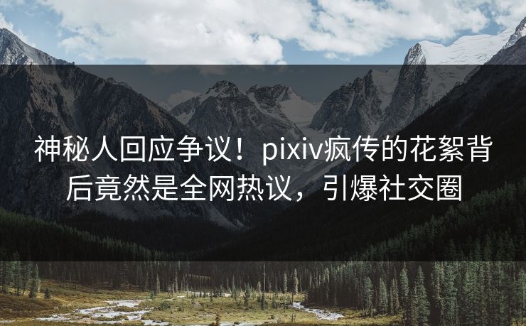神秘人回应争议！pixiv疯传的花絮背后竟然是全网热议，引爆社交圈
