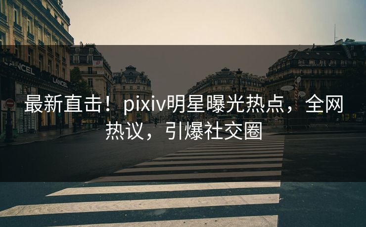 最新直击！pixiv明星曝光热点，全网热议，引爆社交圈