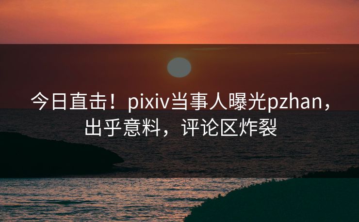 今日直击！pixiv当事人曝光pzhan，出乎意料，评论区炸裂