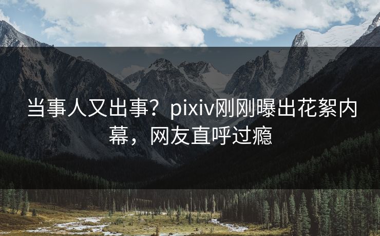 当事人又出事？pixiv刚刚曝出花絮内幕，网友直呼过瘾