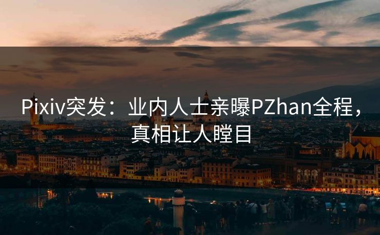 Pixiv突发：业内人士亲曝PZhan全程，真相让人瞠目