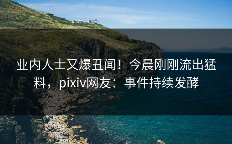 业内人士又爆丑闻！今晨刚刚流出猛料，pixiv网友：事件持续发酵
