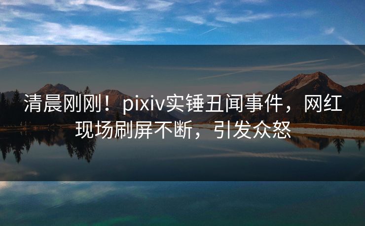 清晨刚刚！pixiv实锤丑闻事件，网红现场刷屏不断，引发众怒