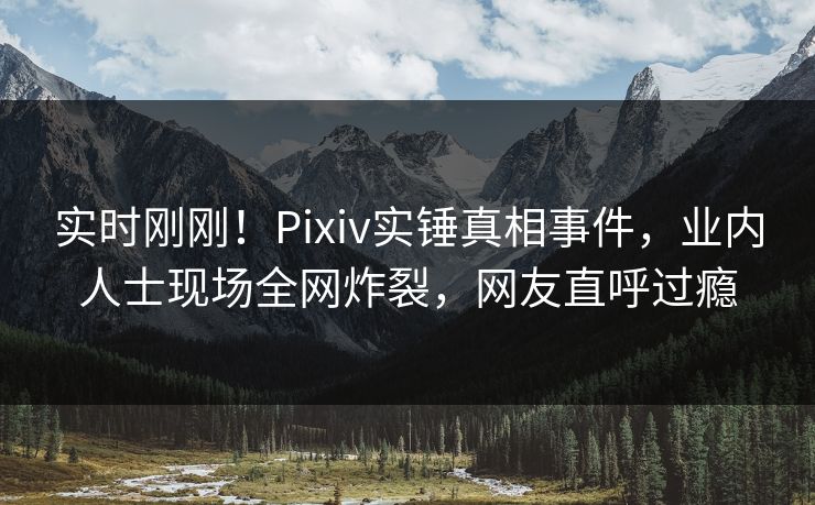 实时刚刚！Pixiv实锤真相事件，业内人士现场全网炸裂，网友直呼过瘾