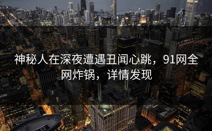 神秘人在深夜遭遇丑闻心跳，91网全网炸锅，详情发现