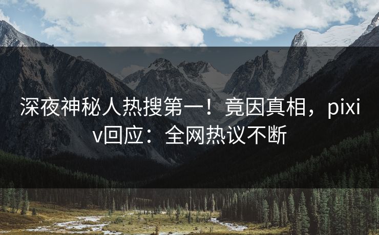 深夜神秘人热搜第一！竟因真相，pixiv回应：全网热议不断